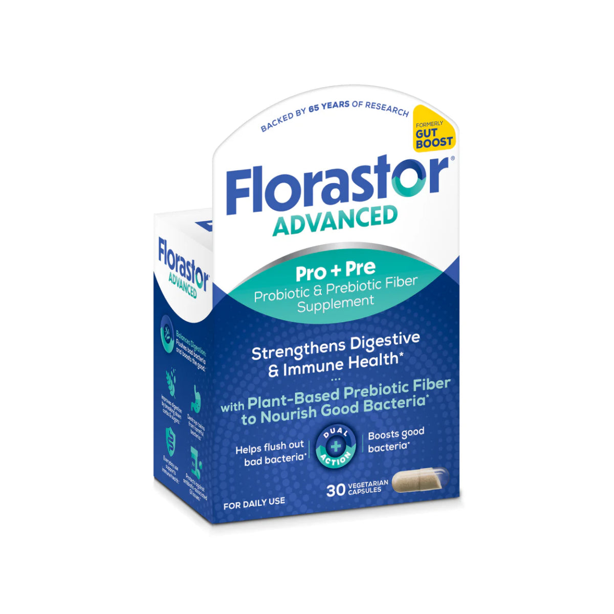 Florastor® Advanced Pro + Pre Probiotic & Prebiotic Fiber Supplement